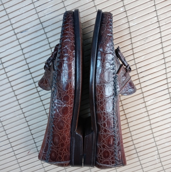 Ciro Schiano men\'s crocodile brown tassel loafer. Hand made in Italy.  Sz 7M. Ne main image 6